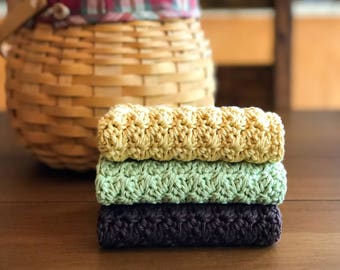 Crochet Dishcloth Set - Kitchen Towels - Housewarming Gift - Cotton Dishcloth - Crochet Washcloth