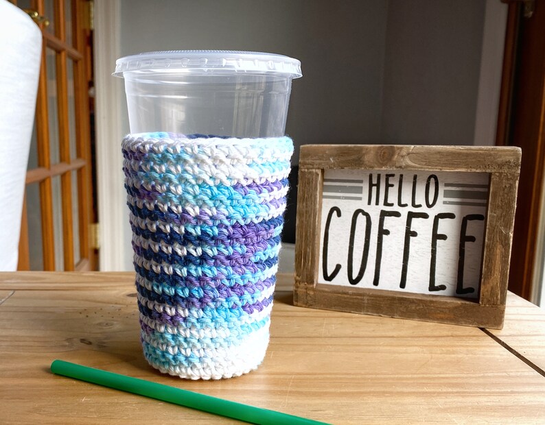 Iced Coffee Sleeve Teacher Gifts Crochet Coffee Cozy Etsy
