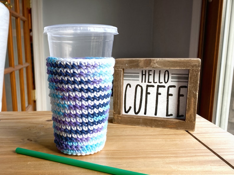 Iced Coffee Sleeve Teacher Gifts Crochet Coffee Cozy Etsy