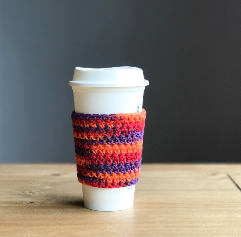 Crochet Coffee Cozy Reusable Coffee Sleeve Gifts for Best Friends Teacher Gift Cup Sleeve Crochet Coffee Cup Cozy Eco-Friendly image 2