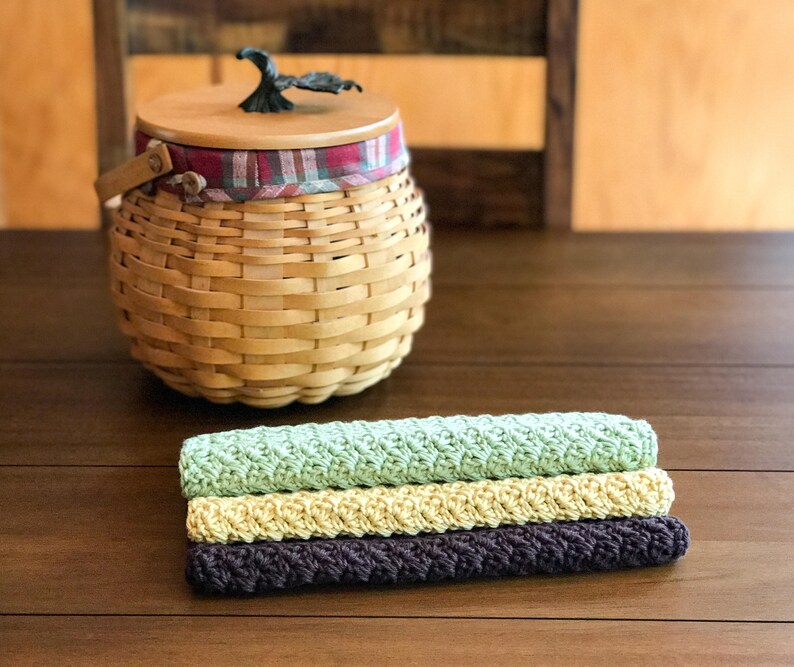 Crochet Dishcloth Set Kitchen Towels Housewarming Gift Etsy