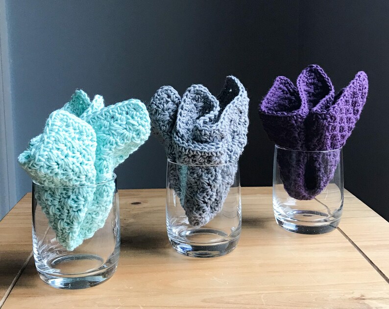 Crochet Washcloth Set Housewarming Gift Crochet Dishcloths Etsy