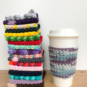 Crochet Coffee Cozy Reusable Coffee Sleeve Gifts for Best Friends Teacher Gift Cup Sleeve Crochet Coffee Cup Cozy Eco-Friendly image 5