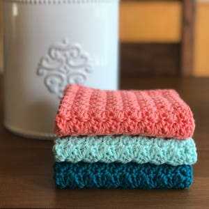 Crochet Dishcloth Set Modern Kitchen Decor Kitchen Towels Knit Dishcloth Cotton Dishcloth Crochet Washcloth Housewarming Gift image 4