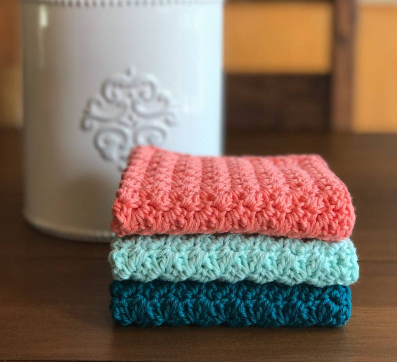 Crochet Dishcloth Set Modern Kitchen Decor Kitchen Towels Knit Dishcloth Cotton Dishcloth Crochet Washcloth Housewarming Gift image 4