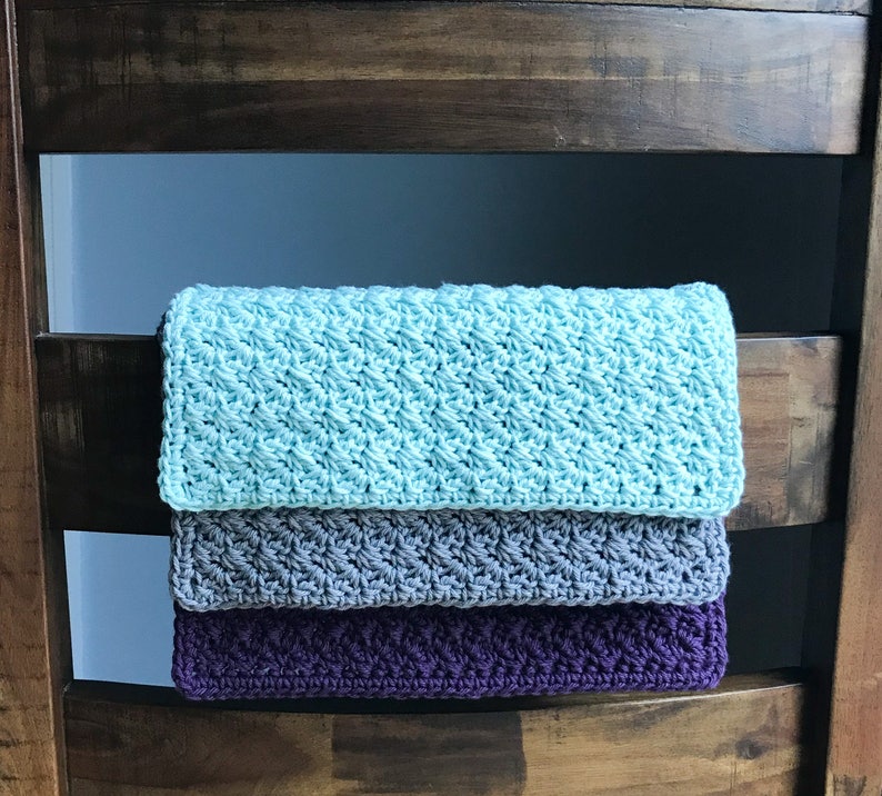 Crochet Washcloth Set Housewarming Gift Crochet Dishcloths Etsy