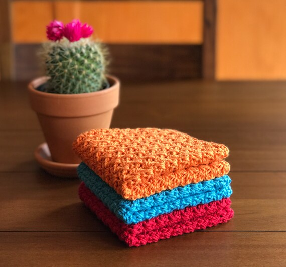 Southwestern Kitchen Decor Crochet Dishcloth Set Modern Etsy