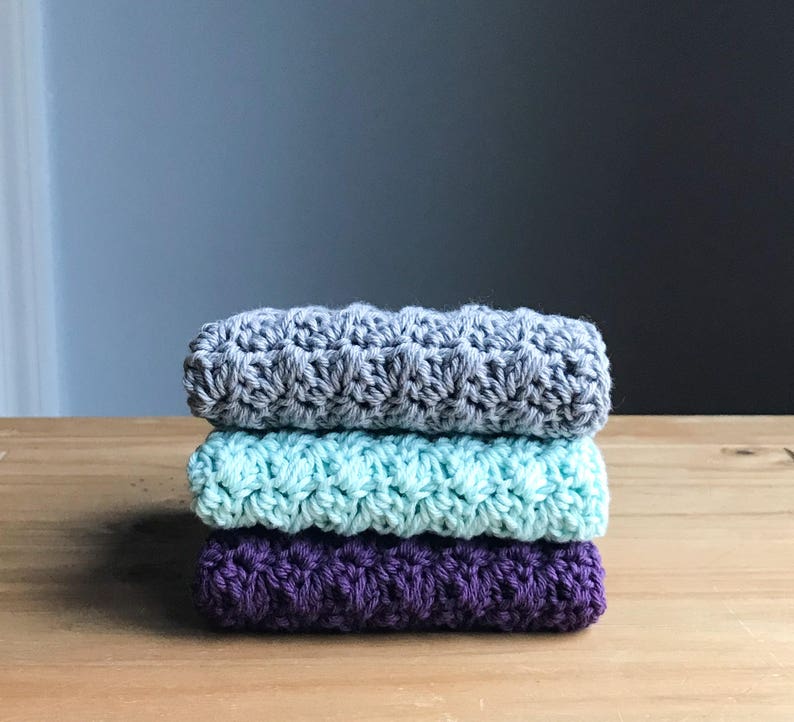 Crochet Washcloth Set Housewarming Gift Crochet Dishcloths Etsy