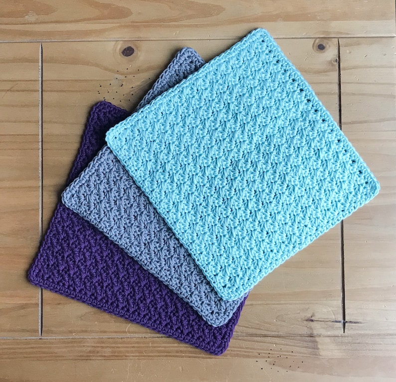 Crochet Washcloth Set Housewarming Gift Crochet Dishcloths Etsy