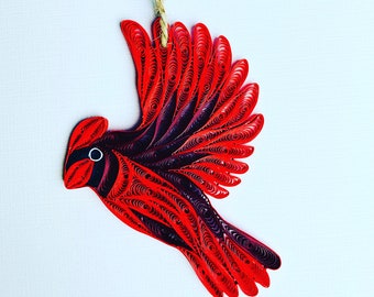 Cardinal Bird Christmas Ornament, Handmade Ornaments for Bird Lovers