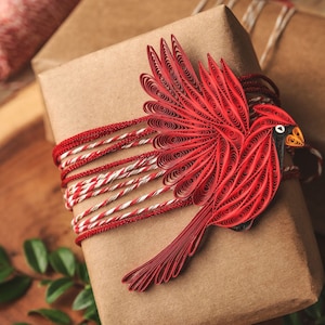 Cardinal (Flying), Handmade Paper Ornament