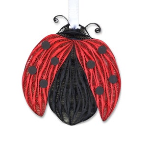 Ladybug Handmade Ornament – Unique Paper Gift for Nature Lovers and Eco-Friendly Holiday Decor