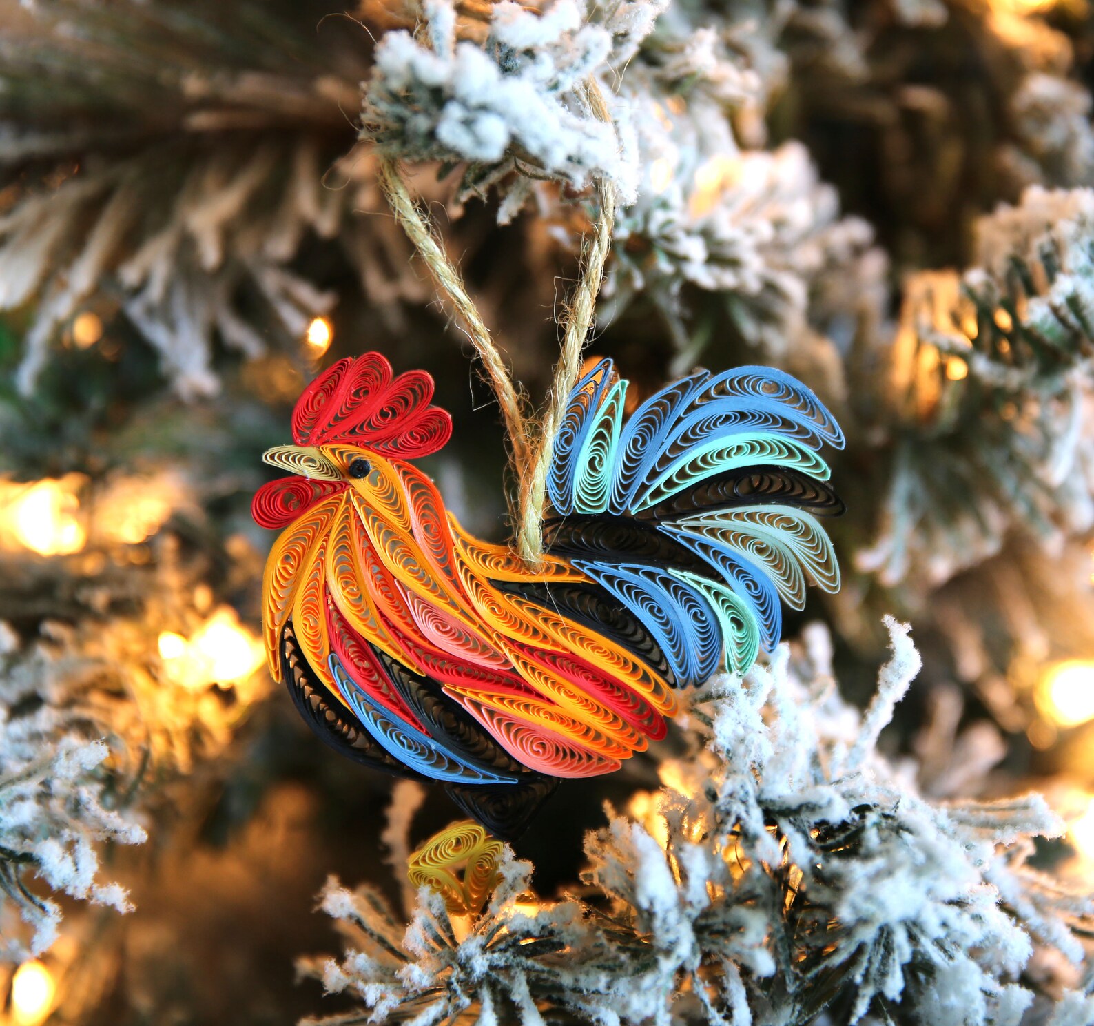 Rooster Ornament Handmade Chicken Ornament Chicken Christmas Etsy