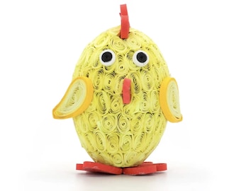 Chicken (3D), Handmade Paper Ornament, Eco-Friendly Animal Lovers Gift, Unique Quilling Chicken Decoration, Chicken Decoration
