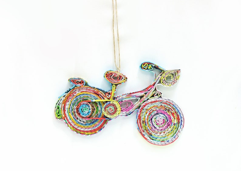 Bicycle Recycled Paper Ornament, Bestseller image 1