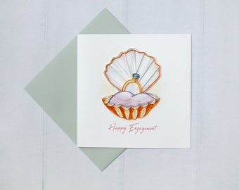 Hand Quilled Engagement Card