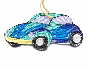 Paper Quilling Car Ornament, Buggy Ornament, Handmade Buggy Car Ornament