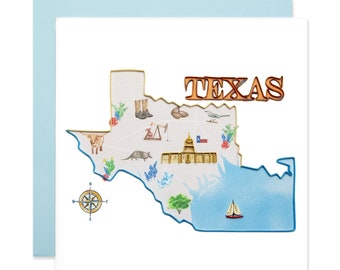 Texas Greeting Card, Texas Quill Card