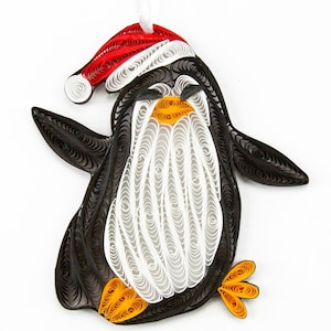 Penguin Handmade Ornament – Sustainable Recycled Paper Christmas Gift for Animal Lovers