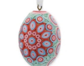 Decorative Egg - Flower (Pink and Blue), Handmade Paper Ornament, Gift for Spring, Eco-friendly Quilling Egg Decor, Gift for Easter Lovers