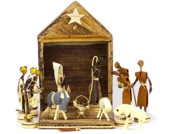 Nativity Set Handmade Decoration – Eco-Friendly Christmas Gift and Unique Holiday Display for Faith-Inspired Homes
