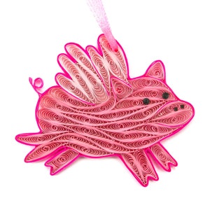 Pig with Wings, Handmade Paper Ornament