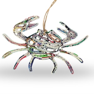 Crab, Handmade Recycled Paper Ornament