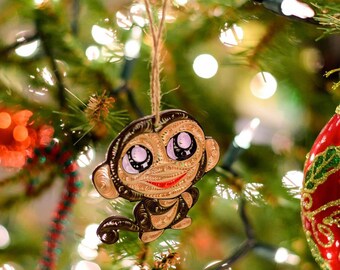 Monkey Quilling Ornament, Handmade Monkey Ornament