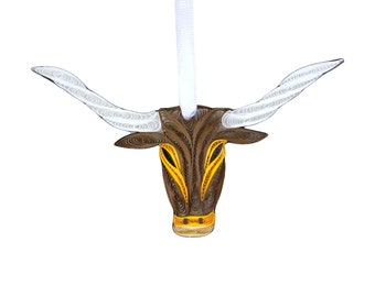 Longhorn Bull Paper Quilling Ornament