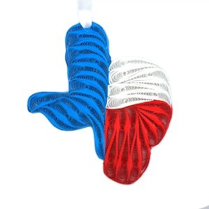 Handmade Texas Ornament – Eco-Friendly Quilling State Gift, Texas-Shaped Holiday Decor, Patriotic Paper Ornament