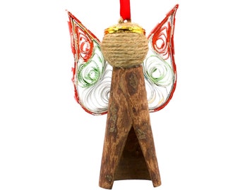 Angel, Eco-Friendly Christmas Ornament – Handmade with Cinnamon and Recycled Paper, Unique Holiday Gift