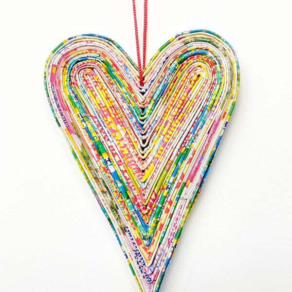 Heart, Recycled Paper Heart Ornament