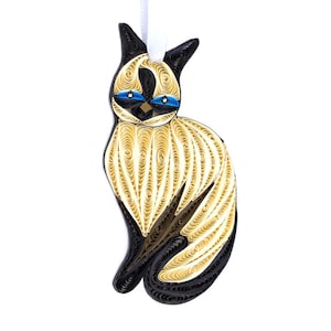 Cat (Siamese), Handmade Paper Ornament