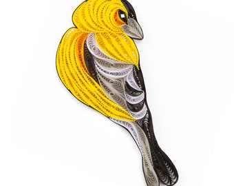 Yellow Finch Ornament; Handmade Yellow Finch ornament, Quilled Ornaments