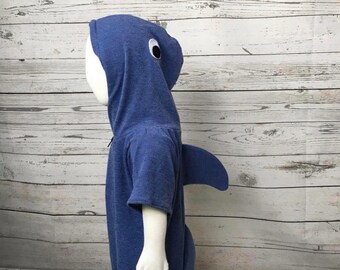 12-24M Blue Whale French Terry Coverup, Blue Whale Zip Up Coverup, Baby Beachwear, 18M Beach Coverup, 12M Beach Coverup, Baby Animal Coverup