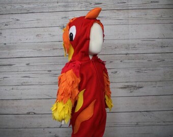Adult Size Fleece Phoenix Costume, Adult Bird Costume, Men's Phoenix Outfit, Woman's Phoenix Jumpsuit, Phoenix Lover Gift