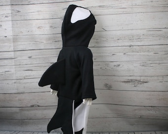 Orca Child and Youth Fleece Costume, Killer Whale Halloween Costume, Youth Size Whale Costume, Fleece Animal Costume, Kids Orca Jumpsuit