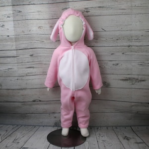 Pink Bunny Fleece Toddler Costume, Toddler Bunny Outfit, Child Rabbit Costume, Warm Bunny Costume, Pink Rabbit Costume, Pink Bunny Outfit