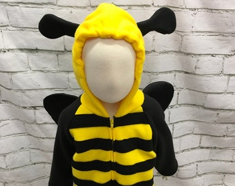 Bumblebee Fleece Toddler Costume, Bumblebee Kids Outfit, Bee Child Outfit, Fleece Bug Outfit, Toddler Bug Costume