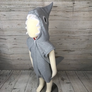 Shark Fleece Baby Romper, Shark Halloween Costume, Ocean Theme Baby Costume, Shark Baby Romper, Shark Baby Gift, Shark Romper
