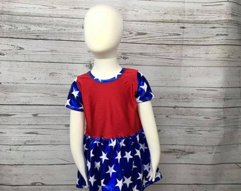red white and blue t shirt dress