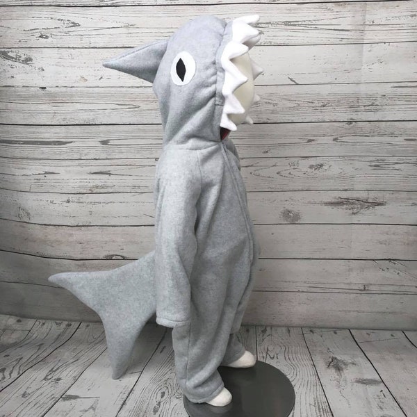 Shark Fleece Toddler Costume, Shark Toddler Outfit, Fleece Toddler Costume, 2T Shark Costume, 5T Shark Costume, Toddler Halloween Costume