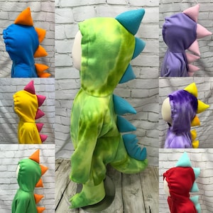 Custom Colors Toddler Dinosaur Fleece Costume, Custom Dinosaur Costume, Custom Dinosaur Gift,  Dress Up Costume