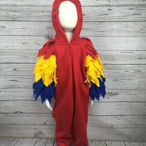 Child/Youth Fleece Parrot Costume, Youth Bird Costume, Youth Parrot Outfit, Kids Parrot Jumpsuit, Kids Bird Costume, Kids Macaw Costume image 6