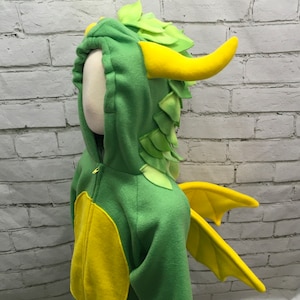 Green Dragon Fleece Toddler Costume, Dragon Halloween Costume, Toddler Dragon Jumpsuit, Dragon Dress Up, Mythical Costume, Kids Dress Up
