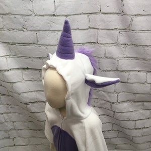 Unicorn Toddler Costume, Purple Unicorn Fleece Costume, Unicorn Halloween Costume, Magical Kids Costume, White Horse Costume