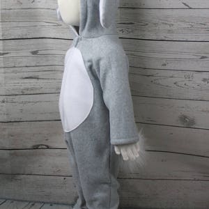 Gray Bunny Fleece Toddler Costume, Toddler Bunny Outfit, Child Rabbit Costume, Warm Bunny Costume, Boy Bunny Outfit, Gray Bunny Outfit image 2