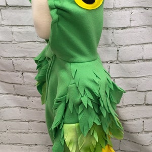 Green Parrot Fleece Toddler Costume, Parrot Costume, Toddler Parrot Jumpsuit, Green Parrot Halloween Costume, Toddler Size Costume image 5