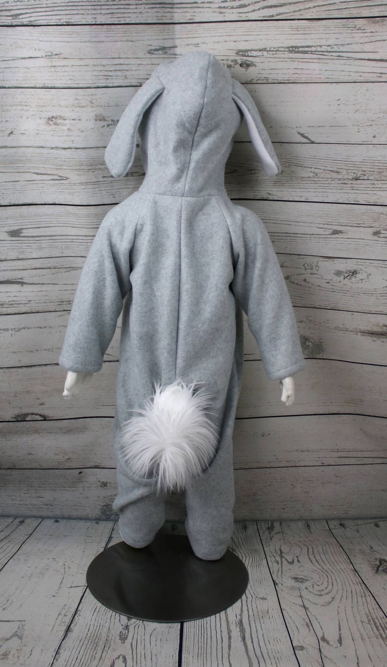 Gray Bunny Fleece Toddler Costume, Toddler Bunny Outfit, Child Rabbit Costume, Warm Bunny Costume, Boy Bunny Outfit, Gray Bunny Outfit image 3