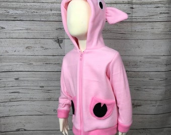 Pig hoodie with ears hotsell